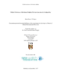 Habitat Preference of Bottlenose Dolphin