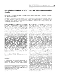 Interchangeable Binding of Bcl10 to TRAF2 and Ciaps Regulates Apoptosis Signaling