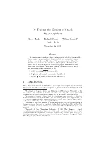 On Finding the Number of Graph Automorphisms