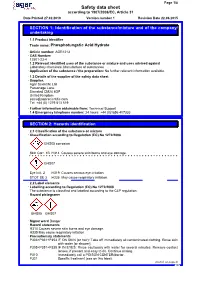 Safety Data Sheet According to 1907/2006/EC, Article 31 Date Printed 27.02.2019 Version Number 1 Revision Date 22.06.2015