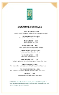 Updated Menu For