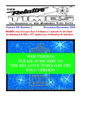 Web Version Please Subscribe to the Relative Times For