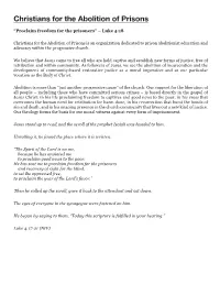 Christians for Abolition Printable Website Content