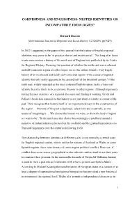 Cornishness and Englishness: Nested Identities Or Incompatible Ideologies?