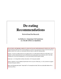 De-Rating Recommendations for Reflective