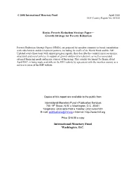 Growth Strategy for Poverty Reduction