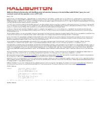 Halliburton Expands Relationship with Shell Exploration & Production