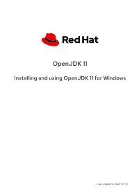 Installing and Using Openjdk 11 for Windows