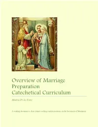 Overview of Marriage Preparation Catechetical Curriculum