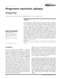 Progressive Myoclonic Epilepsy