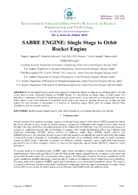 SABRE ENGINE: Single Stage to Orbit Rocket Engine
