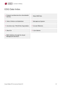 SOMPO Holdings CSR Communication Report 2018 ESG