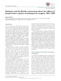Statistics and the British Controversy About the Effects of Joseph Lister's