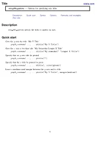 Axis Title Options — Options for Specifying Axis Titles
