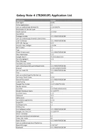 Galaxy Note 4 LTE(N910F) Application List