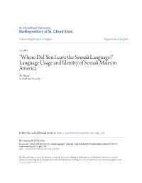 Language Usage and Identity of Somali Males in America Ali Hassan St
