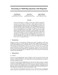 Reasoning on Multi-Hop Questions with Hotpotqa