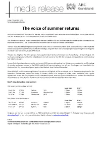 The Voice of Summer Returns