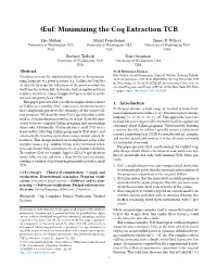 Œuf: Minimizing the Coq Extraction TCB
