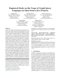 Empirical Study on the Usage of Graph Query Languages in Open Source Java Projects