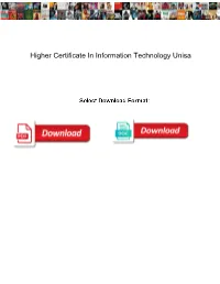 Higher Certificate in Information Technology Unisa