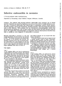 Infective Endocarditis in Neonates