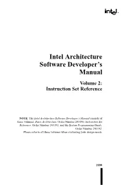 Intel Architecture Software Developer's Manual