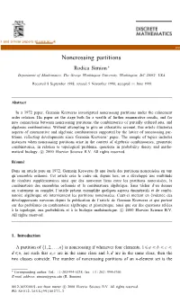 Noncrossing Partitions Rodica Simion ∗ Department of Mathematics, the George Washington University, Washington, DC 20052, USA