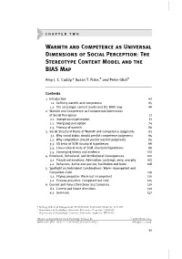The Stereotype Content Model and the BIAS Map