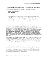 Assessment in Finland: a Scholarly Reflection on One Country's Use Of