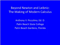 Beyond Newton and Leibniz: the Making of Modern Calculus