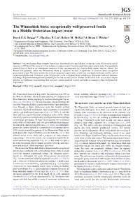 Exceptionally Well-Preserved Fossils in a Middle Ordovician Impact Crater