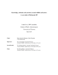 Knowledge, Attitudes and Activities Around Wildlife and Nature a Case Study of Richmond, BC