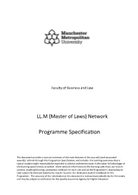 LL.M (Master of Laws) Network