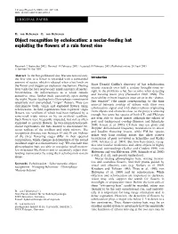 Object Recognition by Echolocation: a Nectar-Feeding Bat Exploiting the ﬂowers of a Rain Forest Vine