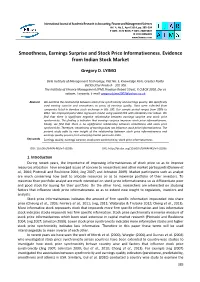 Smoothness, Earnings Surprise and Stock Price Informativeness