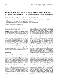 The Effect of Pressure on the Structural and Electronic Properties of Yttrium Orthovanadate YVO4 Compound: Total-Energy Calculations