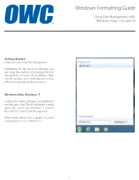 Windows Formatting Guide