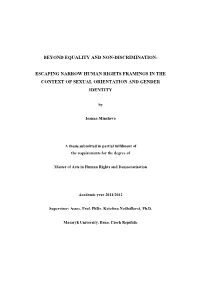 Beyond Equality and Non-Discrimination