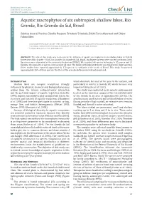 Check List 8(2): 187-191, 2012 © 2012 Check List and Authors Chec List ISSN 1809-127X (Available at Journal of Species Lists and Distribution