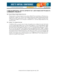 Code Hardening: Development of a Reverse Software En- Gineering Project