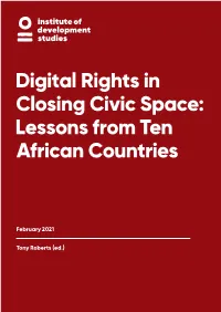 Digital Rights in Closing Civic Space: Lessons from Ten African Countries