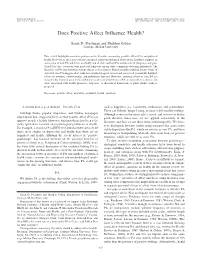 Does Positive Affect Influence Health?