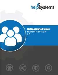 Helpsystems Insite Getting Started Guide
