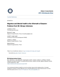 Migration and Mental Health in the Aftermath of Disaster: Evidence from Mt