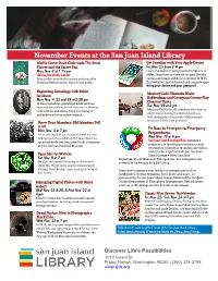 November Events at the San Juan Island Lib Uan Island Library