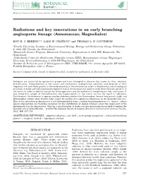 Radiations and Key Innovations in an Early Branching Angiosperm Lineage (Annonaceae; Magnoliales)
