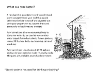 What Is a Rain Barrel?
