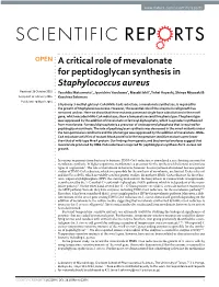 A Critical Role of Mevalonate for Peptidoglycan Synthesis In