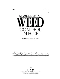 A Handbook for Weed Control in Rice